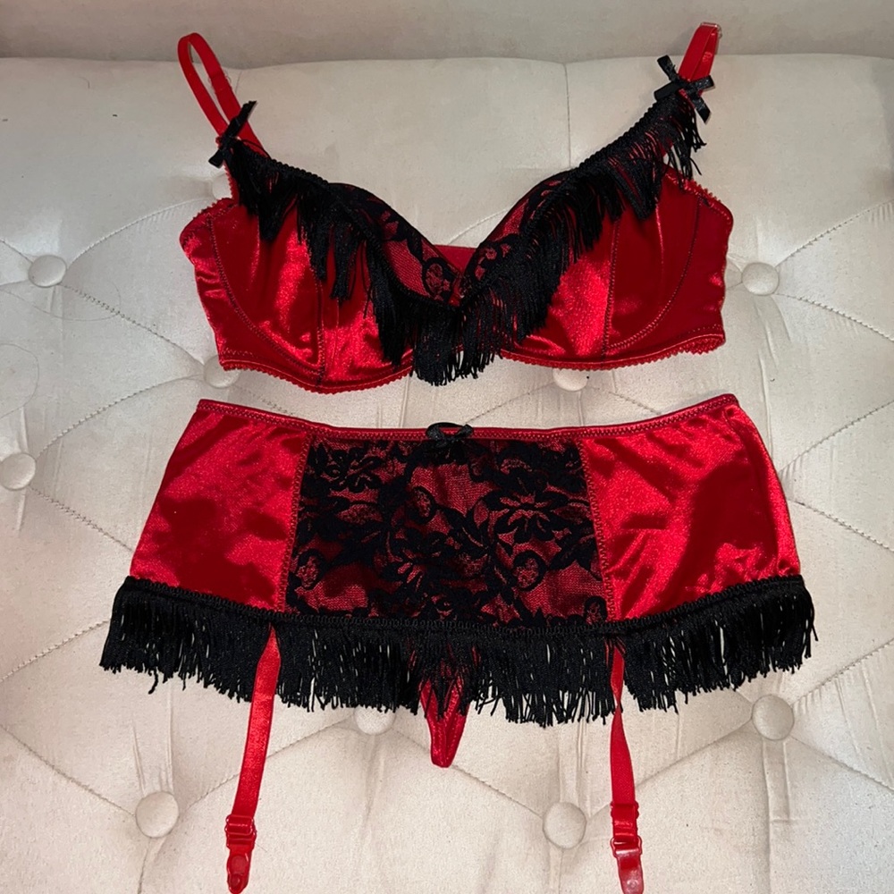 Super sexy red lingerie.. can also be used as a Halloween costume.